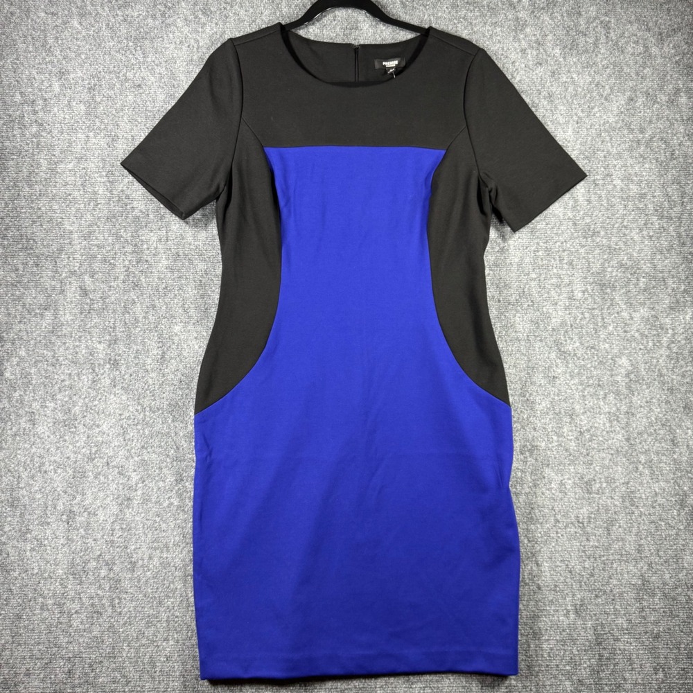 Premise Dresses Womens Sz 10 Black/Blue Colorblock Sheath Dress